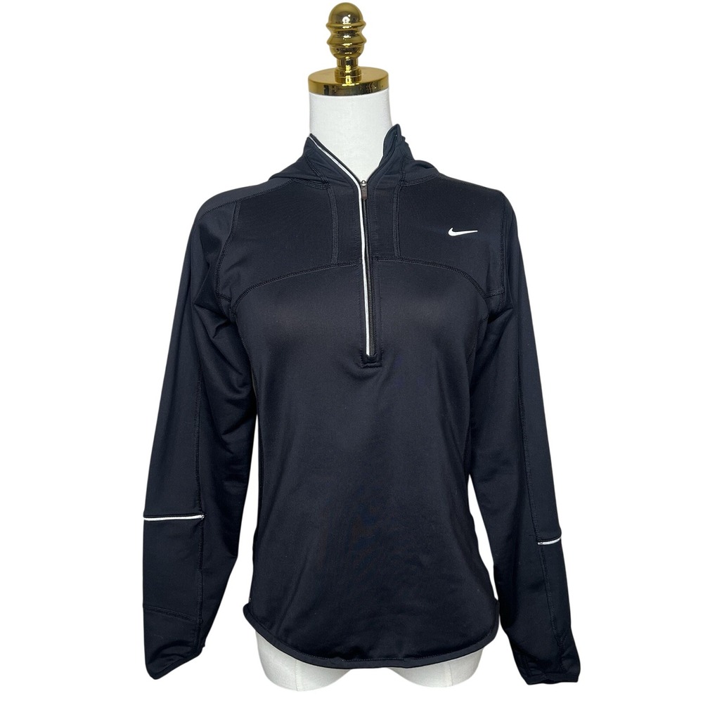 Nike Running Dri-FIT Half Zip Black Pullover Training Top Women's SMALL